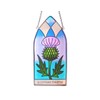 Scotland Thistle Stained Glass Gothic Panel Window Hanging Irish Sun