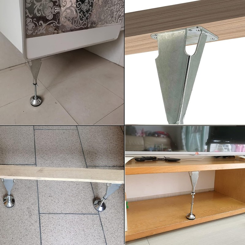 4 Pack Adjustable Height Center Support Leg for Bed Frame,