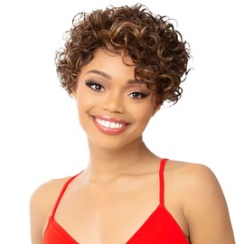 It's A Wig Curly Short Pixie Cut Wig With Bangs TIA (Cool Blonde)