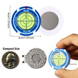 NQEUEPN Golf Slope Reader with Golf Ball Marker Hat Clip, Golf Putting Green Reader Golf Slope Putting Level Bubble Golf Level Marker Golf Putting Aid Reader with High Precision