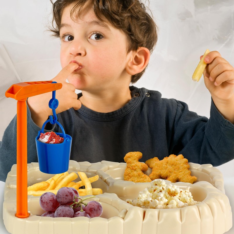 Dinosaur Meal Set, Dino Kids Plate and Condiment Holder, Jurassic