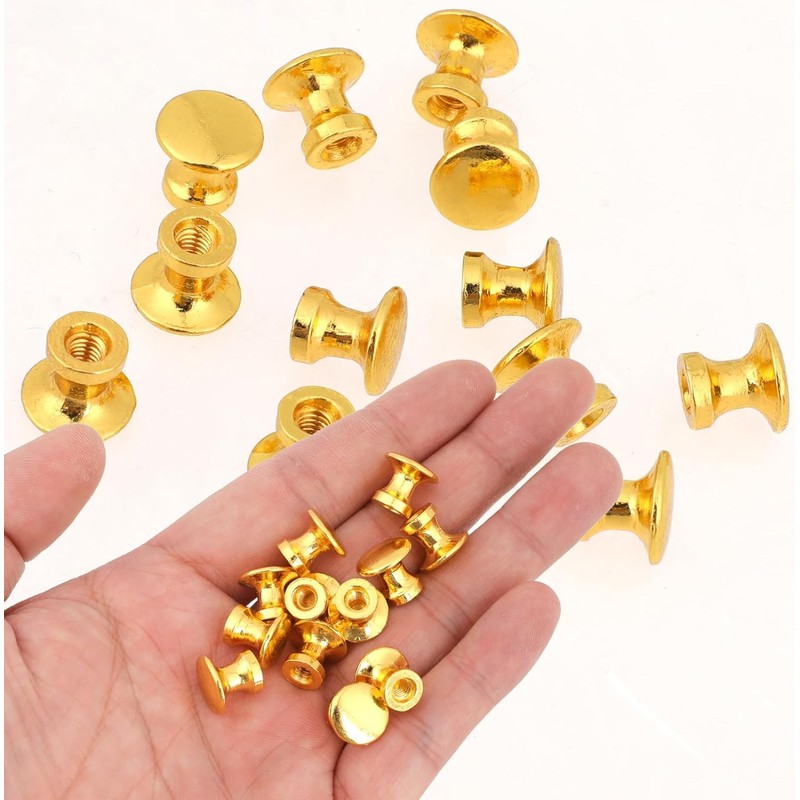 12PCS Mini Cabinet Knobs,1/2 Inch Brushed Gold Dresser Knobs,Mini Metal