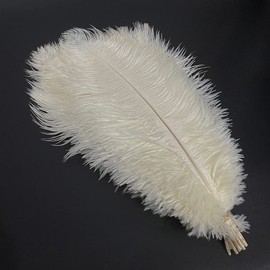 Ivory 10pcs 16-18inch Ostrich Feathers for Wedding Centerpieces Christmas Plume Home Decorations Party