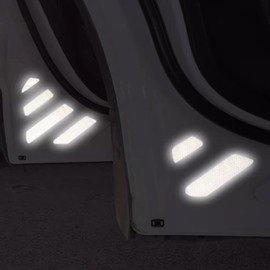 JIEREPU Door Reflective Warning Stickers for Ford Explorer 2020-2025 - Boost Night Visibility, Prevent Collisions, Easy Peel & Stick - Essential for Night Driving (Silver, Set of 12)