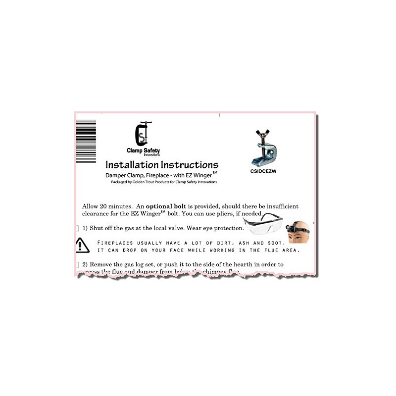 Damper Clamp, Fireplace - with EZ Winger
