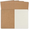 ZCZN 5 Pack A5 Kraft Notebooks Bulk, 8.15x5.5 Inches Graph