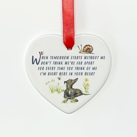 Image Industry Lurcher When Tomorrow Starts Ceramic Heart - Dog Memorial - Memorial Gift - Hanging Decoration