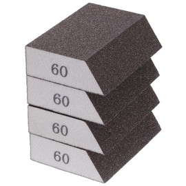 sourcing map 4pcs Sanding Sponge Blocks 120-180 Grit Sanding Sponge with Angled Edge 4"x2.8"x1", Washable and Reusable Foam Sanding Block for Polishing Kitchen Metal Wood Drywall Home