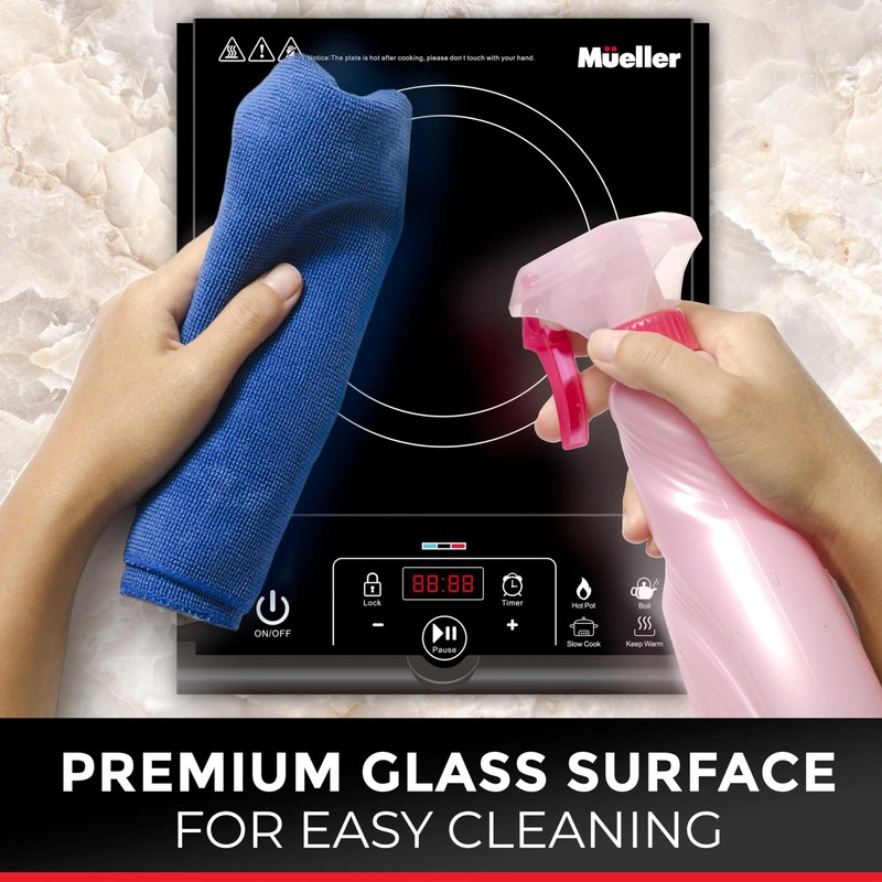 Mueller RapidTherm Portable Induction Cooktop Hot Plate Countertop Burner 1800W,