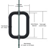 Bathlink 6" Shower Door Handle, Back to Back Tubular Handle