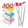100 Aplicadores Maquillaje Pestaña Lip Brush Glitter Labio F Color