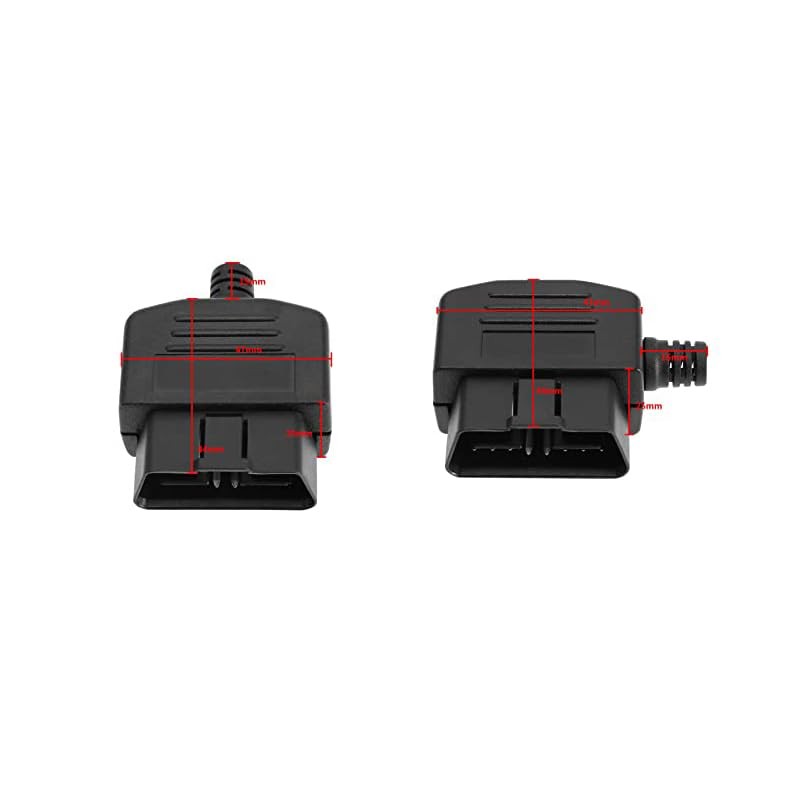 Talcols 2 Stück OBD2 16-Nadel Anschluss Diagnosewerkzeug Adapter Auto Zubehör