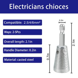 Rixefem 3PCS Wire Twister Tool for Drill,Wire Nut Twister for Drill Profession Electricians Tool, Stainless Steel Shank Durable Cable Wire Twisting Tool