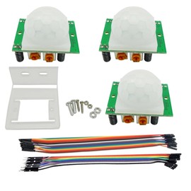 Ferwooh 3PCS HC-SR501 Infrared PIR Motion Sensor Human Body Sensor Module+ 3PCS Exclusive housing + Screwdriver + 20P Cable (10 x Female + 10 Male)