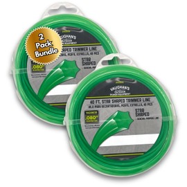 Vaughan's Master Line .080" Trimmer Line, 40ft | Green Star Shaped Polymer | Universal Weed Eater String for Gas & Electric & Battery Models | Made in The USA (2 Pack)