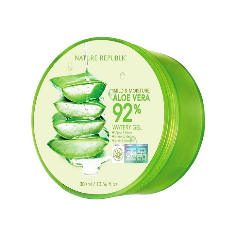 Nature Republic Mild & Moisturizing Aloe Gel Jar, 10.1 fl