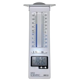Analog + Digital Min/Max Thermometer - C/F Switchable Indoor/Outdoor 800122-4 Pack