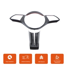 Steering Wheel Buttons Cover, Automotive T-Shape Steering Wheel Covers for @B@e@nz A B C E Class GLC GLE GLS CLA 2021+ ABS Car Styling Steering Wheel Buttons Decoration Trim (Carbon Fiber Pattern)