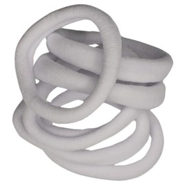 White Jersey Endless Snag Free Hair Bobbles Hair Elastics Hair Bands for Women Girls by Glitz4Girlz