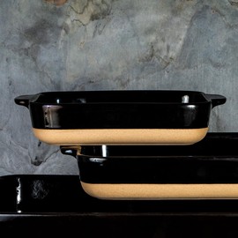 Lurch Terra Nova Oven Dish S Ceramic 24.6 x 16.5 x 5.1 cm Black/Cream