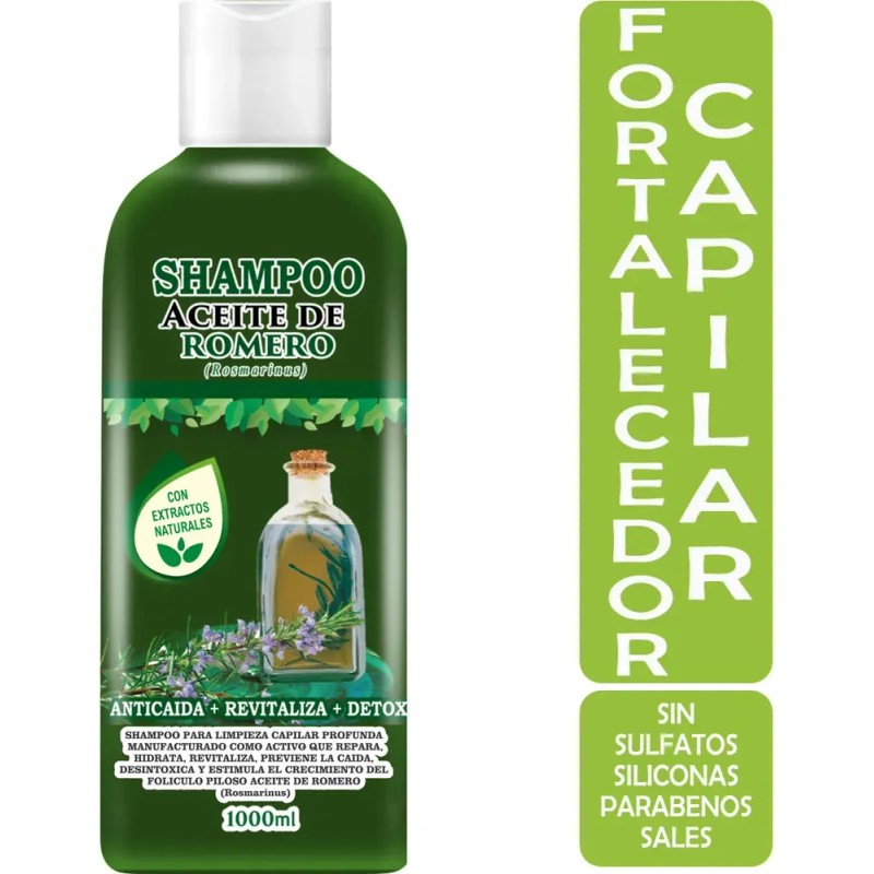 3 Shampoos Aceite De Romero 500ml C/u + Aceite Bergamota