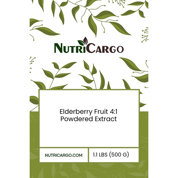 NutriCargo Elderberry Fruit 4:1 Powdered Extract 1.1 LBS (500 G)