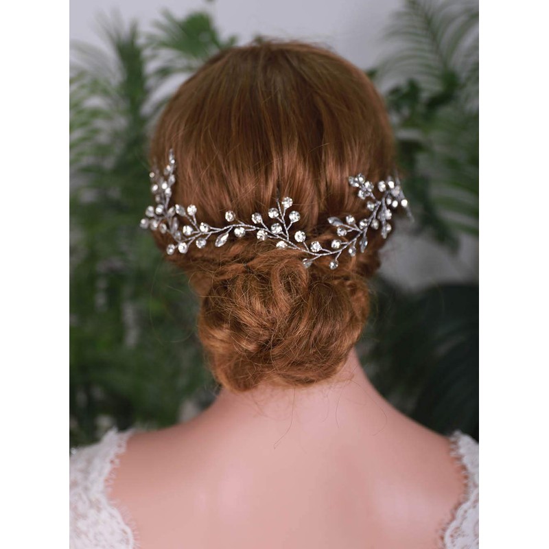 YERTTER - Diadema de cristal para boda, diseño de diamantes