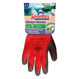 Spontex Winter Worker Rough Cold Work Gloves Made from Recycled PET Bottles, Size L, 1 Pair, Colour Not Selectable