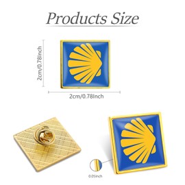 6/Pack pilgrim shell lapel pins Scallop Shell Jacobean Cross Santiago Camino Badge