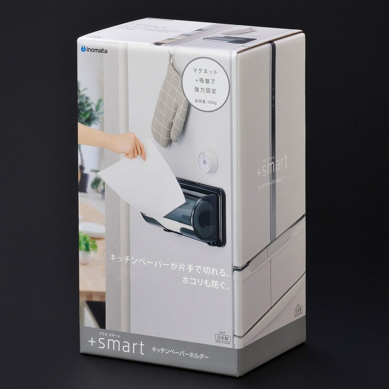 Inomata-k 0342 Kitchen Paper Holder, Clear Black, Width 11.7 x