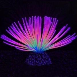 FUNOJOY Glowing Fish Tank Decorations Aquarium Coral Plants, Simulation Silicone Coral, Fluorescence Sea Anemone, Glow Coral Ornaments for Aquarium Fish Tank Decor Aquarium Accessories
