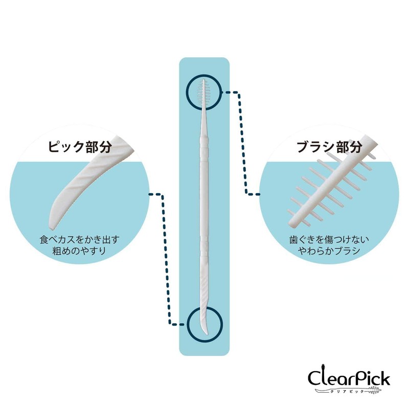 Okina Clear Pick (Interdental Brush & Toothpick, 2-way) (Individual Packaging,