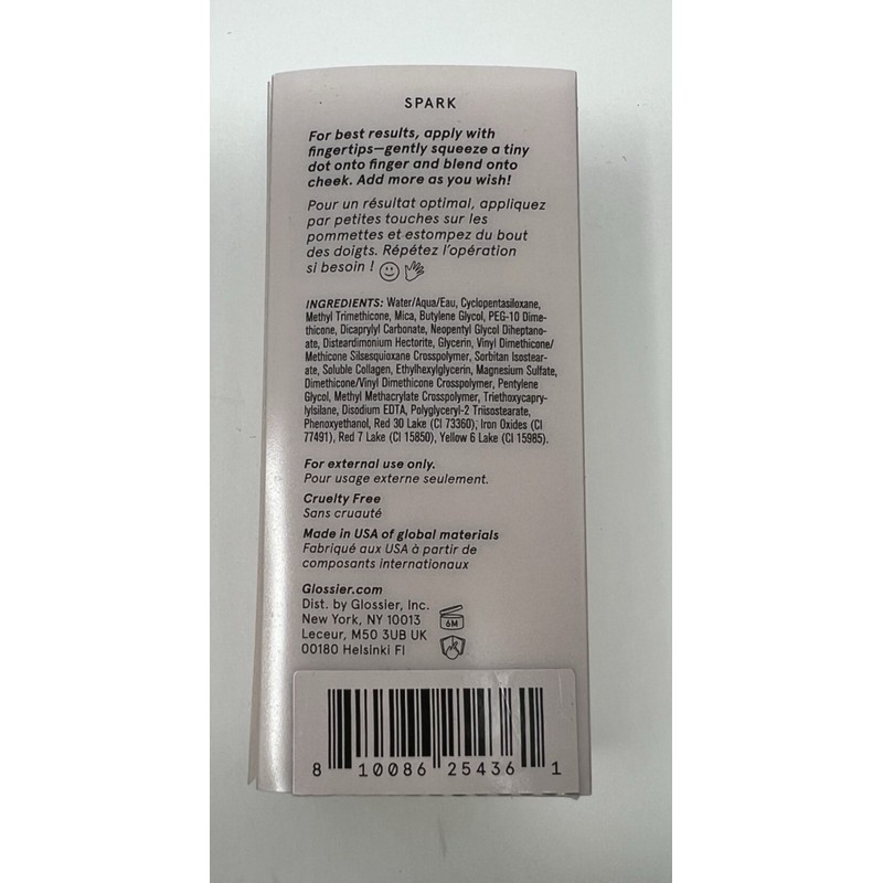 Glossier Cloud Paint SPARK Seamless Cheek Color Blush .33 oz