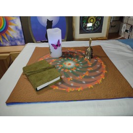 Altar Cloth or Tarot Mat - Swirling Autumn Leaves -Pagan or Wiccan Altar or Tarot Cloth for Rituals, Tarot Readings & Fortune-telling