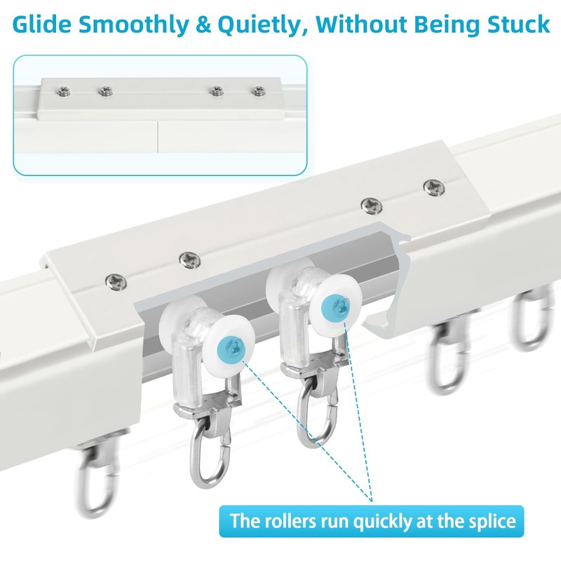 Ceiling Curtain Track, 3Ft-9Ft Curtain Tracks Ceiling Wall Mount Heavy