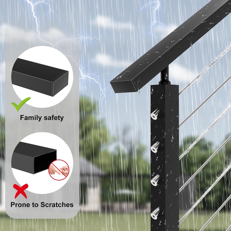 Gyykzz 4 Pack Plastic Handrail End Cap for Stainless Steel