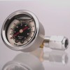 VMS SILVER & BLACK 100PSI FUEL PRESSURE GAUGE WITH ADAPTER