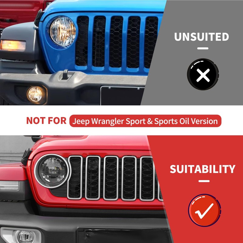SQQP Front Grill Insert Mesh Grille Inserts Cover Kit 7Pcs