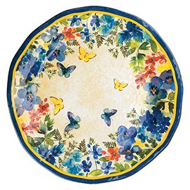 UPware Butterfly Floral 19 Inch Melamine Round Platter