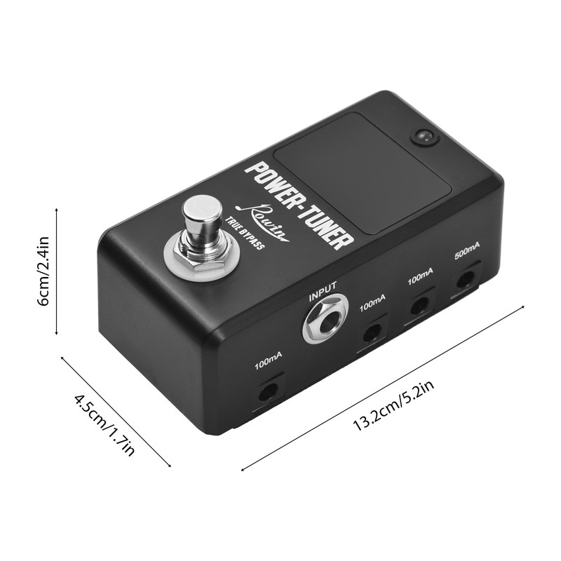 Rowin Tuner Pedal True Bypass LED Indicator Light 12Hz-4186Hz Electric