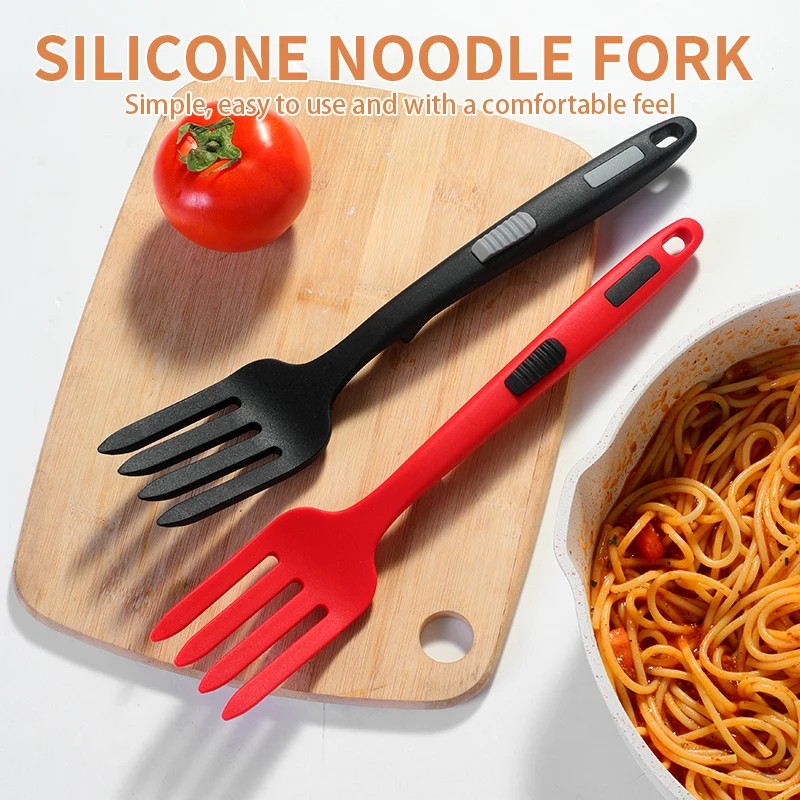 Eco-Friendly Silicone 2 Pcs Kitchen Sarah Fork Non-Toxic Cooking Noodle