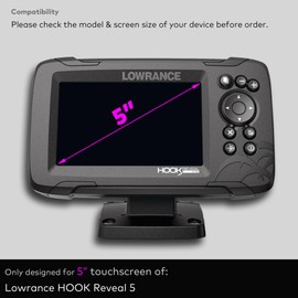 INNOSURE Premium Tempered Glass Screen Protector for Lowrance HOOK Reveal 5, HOOK2 5x - 5 Inch Touchscreen Fish Finders Accessories Anti Glare (Matte)