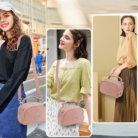REETEE Small Shoulder Bag Women's Waterproof Nylon Crossbody Bag with Multiple Pockets, Stylish Handbag Women's Shoulder Bag with Removable Shoulder Strap, pink