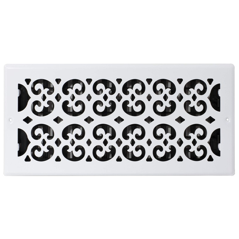 Decor Grates S614W-WH 6" by 14" Painted Wall Register, White