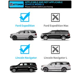 Cargo Liner Compatible with 2018-2024 Ford Expedition Lincoln Navigator 7&8 Seater (Not Fit Max or L) All Weather Back Seat Cover 2023 Expedition Accessories (Trunk Mat+3rd Row Backrest Mats)