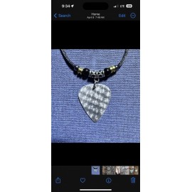 Handmade Stevie Ray Vaughn Aluminum Guitar Pick Necklace
