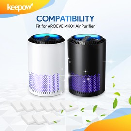 KEEPOW 50 Pack Aroma Pads Replacement Fit for AROEVE MK01 Air Purifier, Essential Oil Pad Replacement
