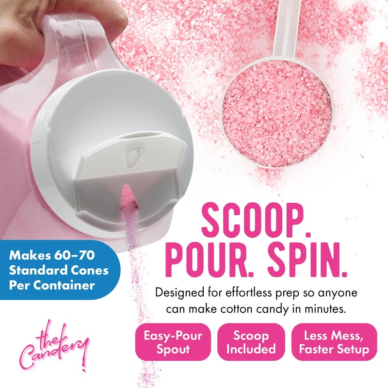 The Candery Cotton Candy Floss Sugar 32oz (2-Pack) Includes |