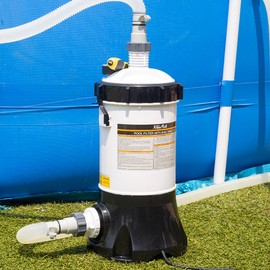 XtremepowerUS Pool Cartridge Filter System Built-in Pump 1,500 GPH for Above Ground Pools with Pressure Gauge