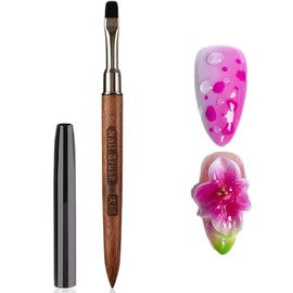 MOLILON Wood Flat Nail Clean Up Brush, Cleaning Polish Mistake On The Cuticles, Acetone Manicure Brush for Builder Gel | French Tips | Salon & Home Use | Nail Artists & DIY Enthusiasts